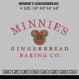 Minnie's Gingerbread Embroidery File 4 size