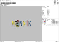 Minnie Colors Embroidery File 4 size