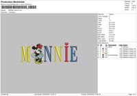 Minnie Colors Embroidery File 4 size