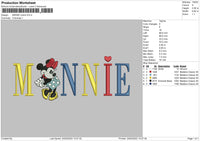 Minnie Colors Embroidery File 4 size