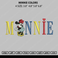 Minnie Colors Embroidery File 4 size