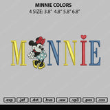 Minnie Colors Embroidery File 4 size