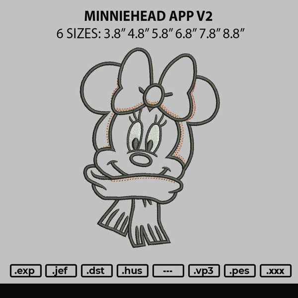 Minniehead App V2 Embroidery File 6 sizes