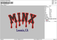 Minxtext Embroidery File 6 sizes