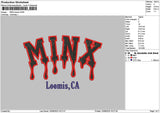 Minxtext Embroidery File 6 sizes