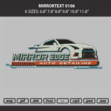Mirrortext Embroidery Machine Design File 6 sizes