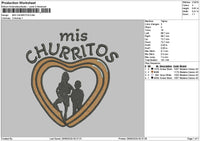Churritostext Embroidery File 6 sizes