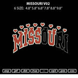 Missouri V02 Embroidery File 6 sizes