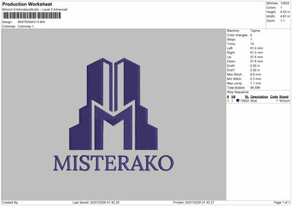 Misterakotext Embroidery Machine Design File 6 sizes