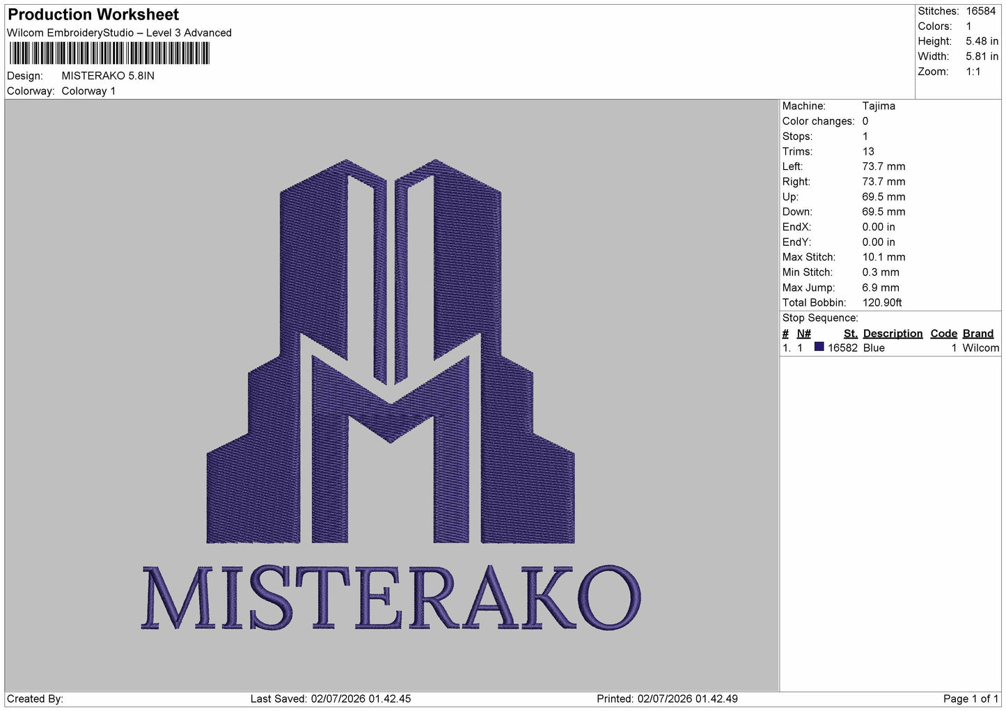 Misterakotext Embroidery Machine Design File 6 sizes