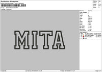 Mitatext Embroidery File 6 sizes