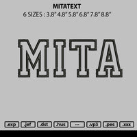Mitatext Embroidery File 6 sizes