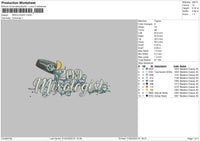 Mixologist Embroidery File 6 sizes