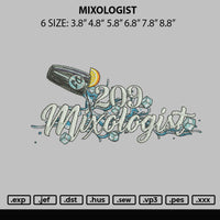 Mixologist Embroidery File 6 sizes