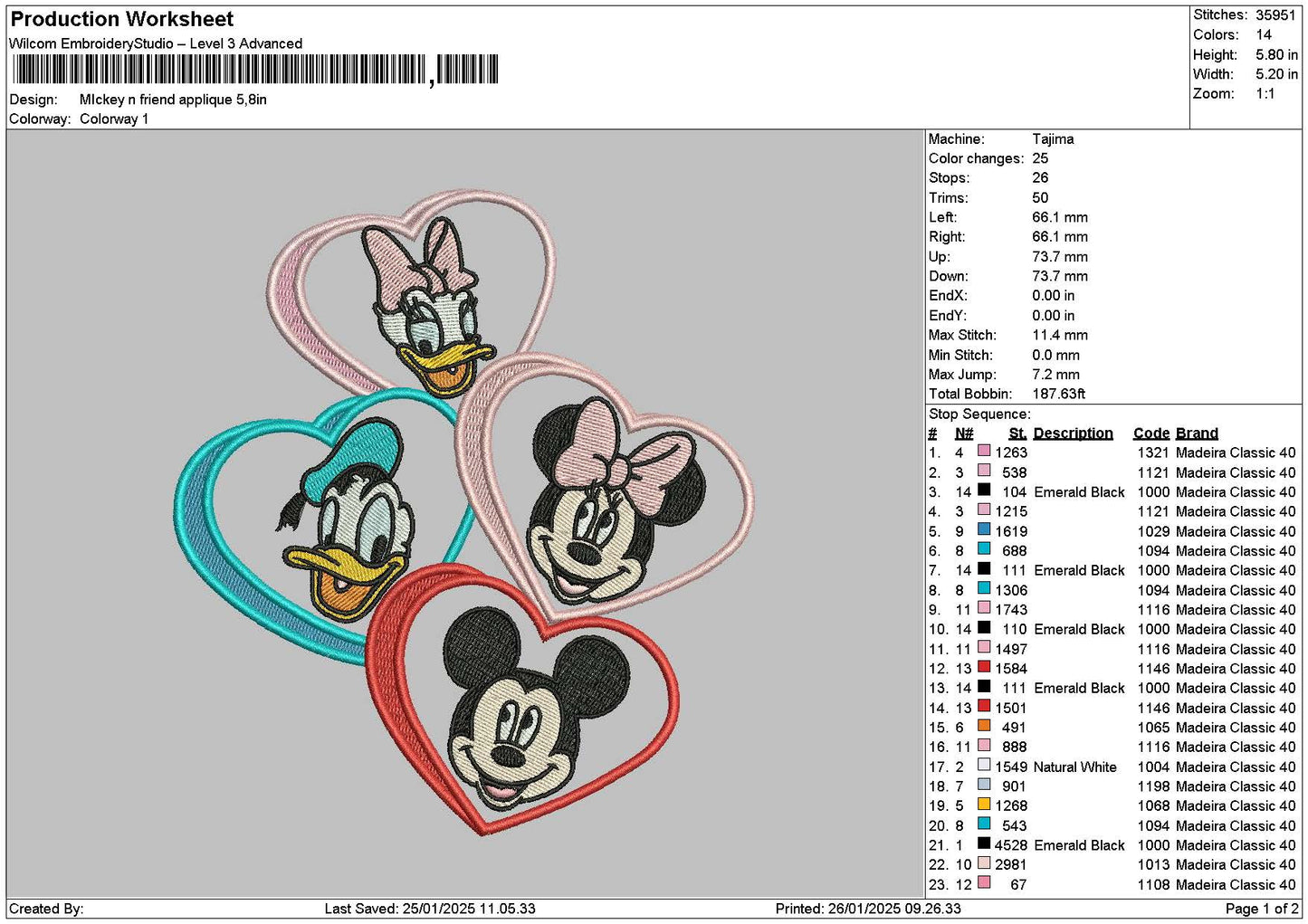 Mickeyfriend App 2601 Embroidery File 6 sizes
