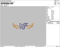 Mj Wings Embroidery File 6 sizes