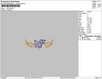 Mj Wings Embroidery File 6 sizes