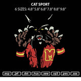 Cat Sport Embroidery File 6 sizes