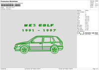 MK3 Golf Embroidery File 6 sizes