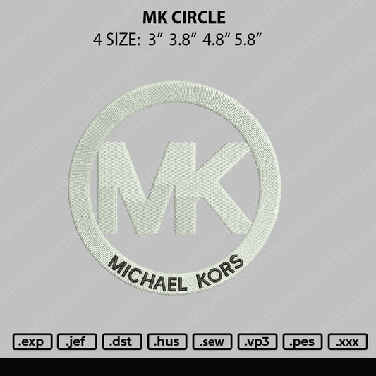 MK Circle Embroidery File 4 size