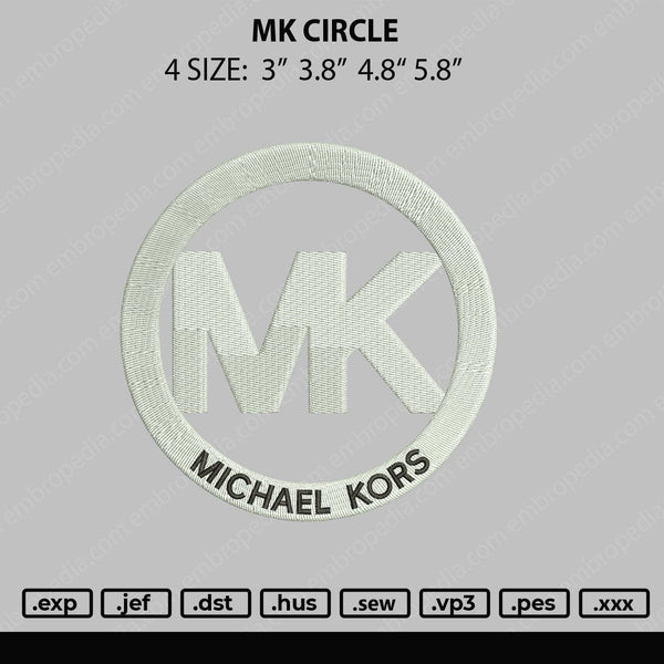 MK Circle Embroidery File 4 size