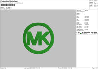 MK Green Embroidery File 4 size