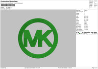 MK Green Embroidery File 4 size