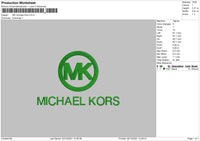 MK Michael Kors Embroidery File 4 size