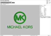 MK Michael Kors Embroidery File 4 size