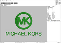 MK Michael Kors Embroidery File 4 size