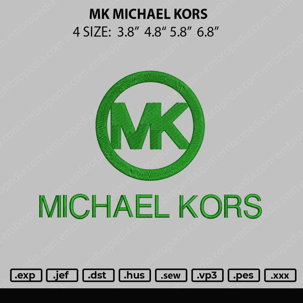 MK Michael Kors Embroidery File 4 size