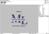Marketingtext 0711 Embroidery File 6 sizes