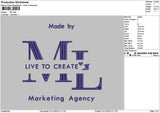 Marketingtext 0711 Embroidery File 6 sizes