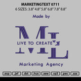 Marketingtext 0711 Embroidery File 6 sizes