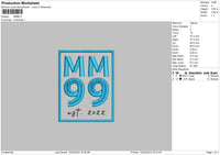 Mm99 Embroidery File 6 sizes