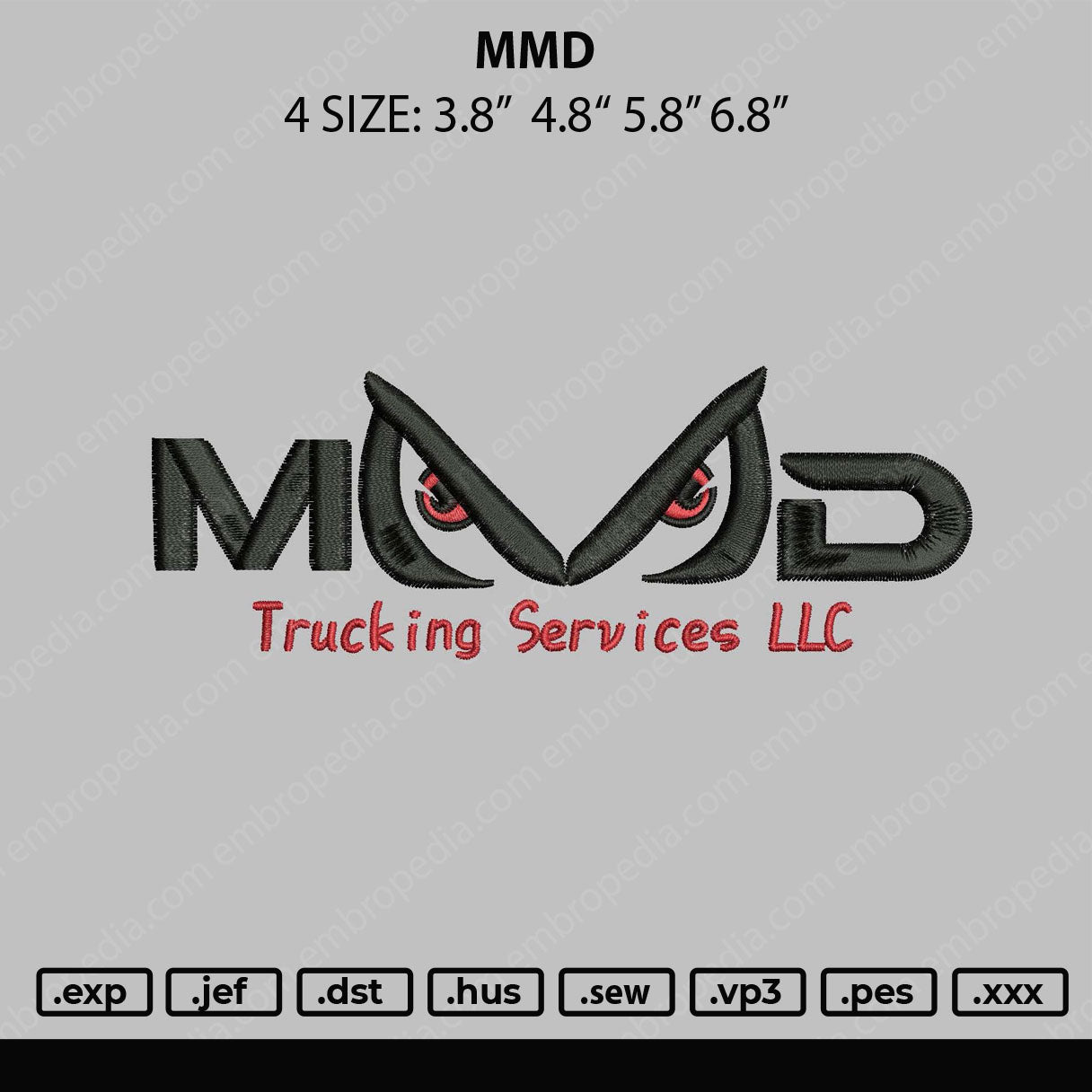 MMD Embroidery File 4 size