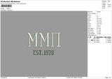 MMII Embroidery File 4 Sizes