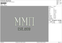 MMII Embroidery File 4 Sizes
