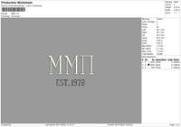 MMII Embroidery File 4 Sizes