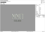 MMII Embroidery File 4 Sizes