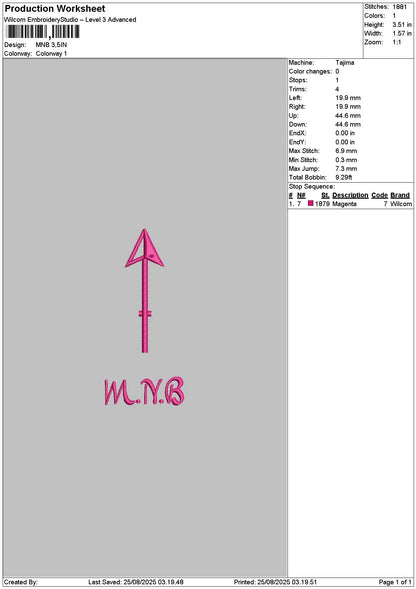 Separate Symbols Embroidery File 2 sizes