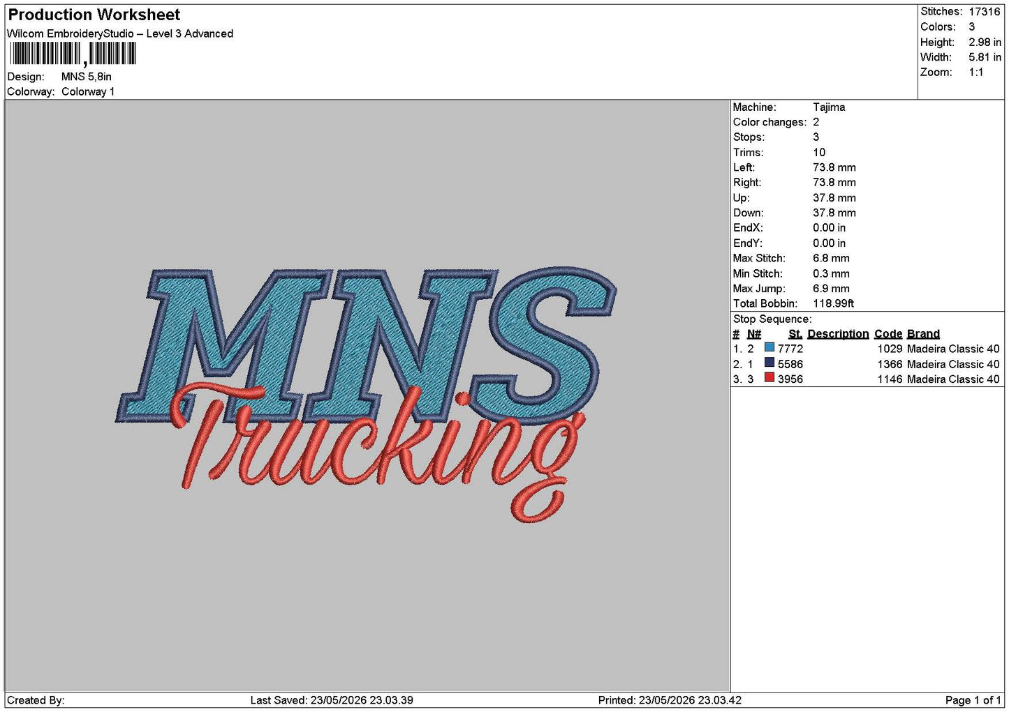 Mnstext Embroidery File 6 sizes