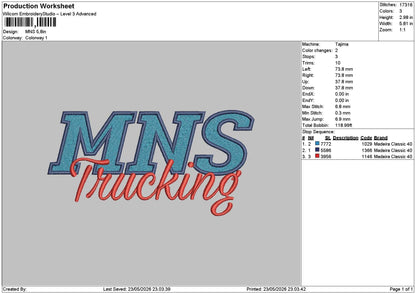 Mnstext Embroidery File 6 sizes