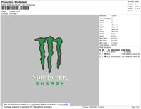 Monster Green Embroidery File 4 size