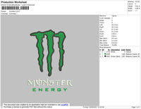 Monster Green Embroidery File 4 size