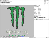 Monster Green Embroidery File 4 size