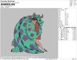 Monster Embroidery File 4 size