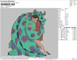 Monster Embroidery File 4 size