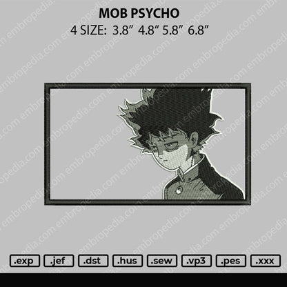 Mob Psycho Embroidery File 4 size
