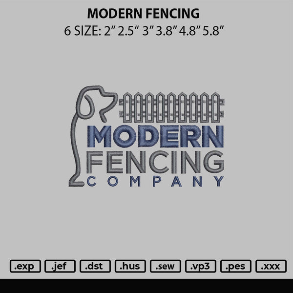 Modern Fincing Embroidery File 6 sizes